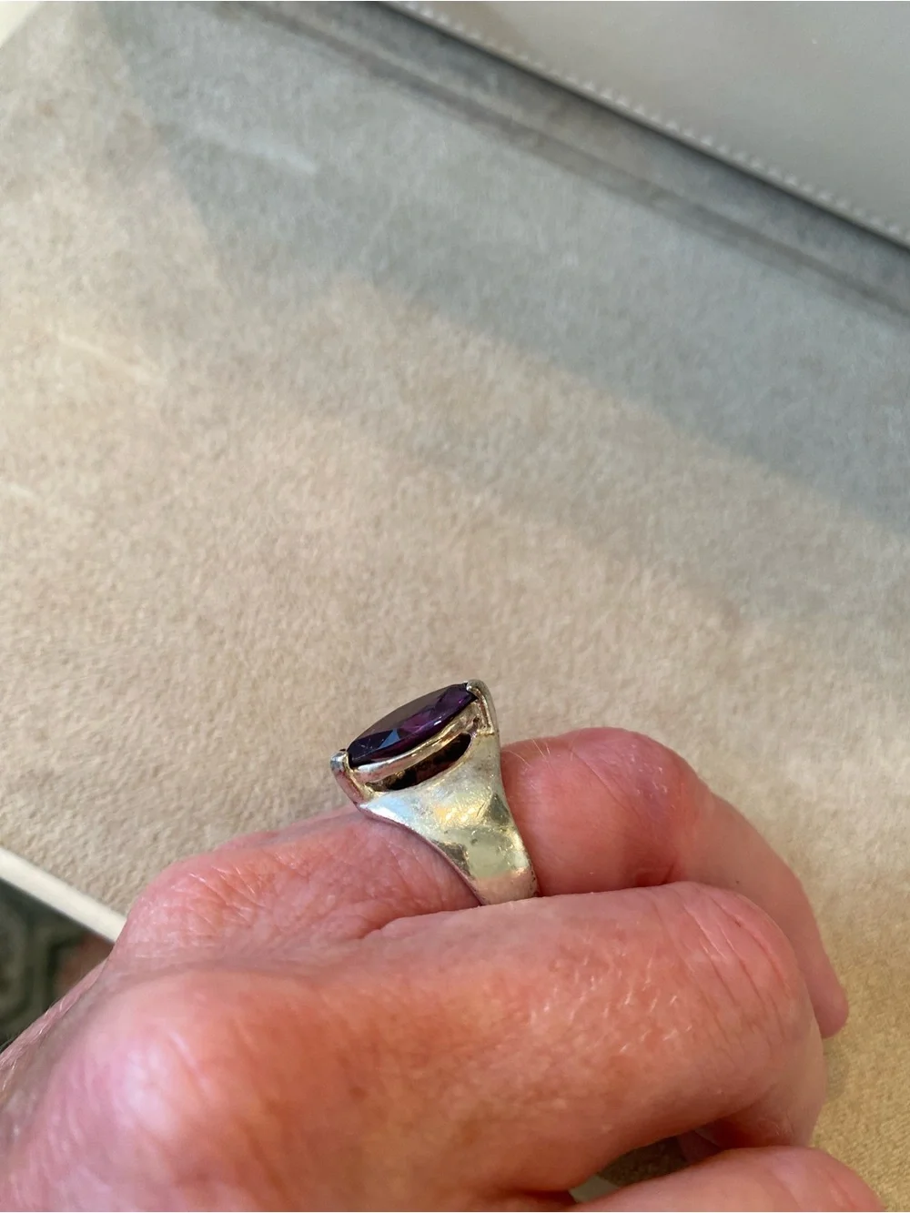 Purple Marquise sterling silver Ring - Women Jewelry… 925 - Picture 4 of 6